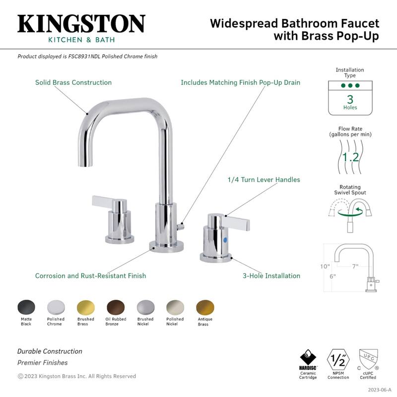 Kingston Brass NuvoFusion 8 in. Widespread Bathroom Faucet