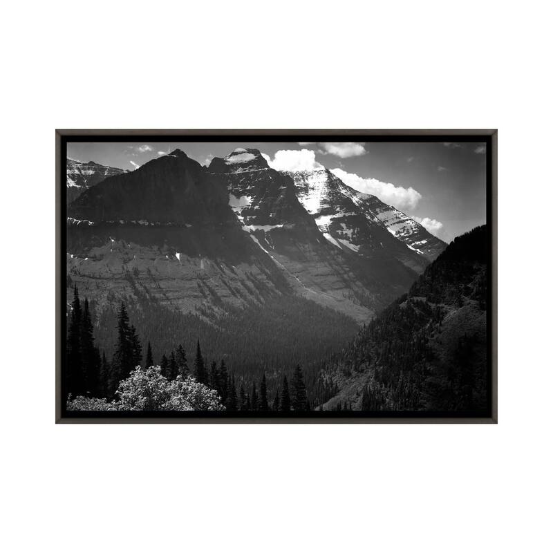 iCanvas "In Glacier National Park II" by Ansel Adams Framed - Charcoal - 26x40
