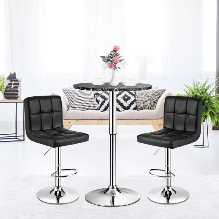 Round Height Adjustable Bistro Bar Table - 24" x 24" x (28-36)" (L x W x H)