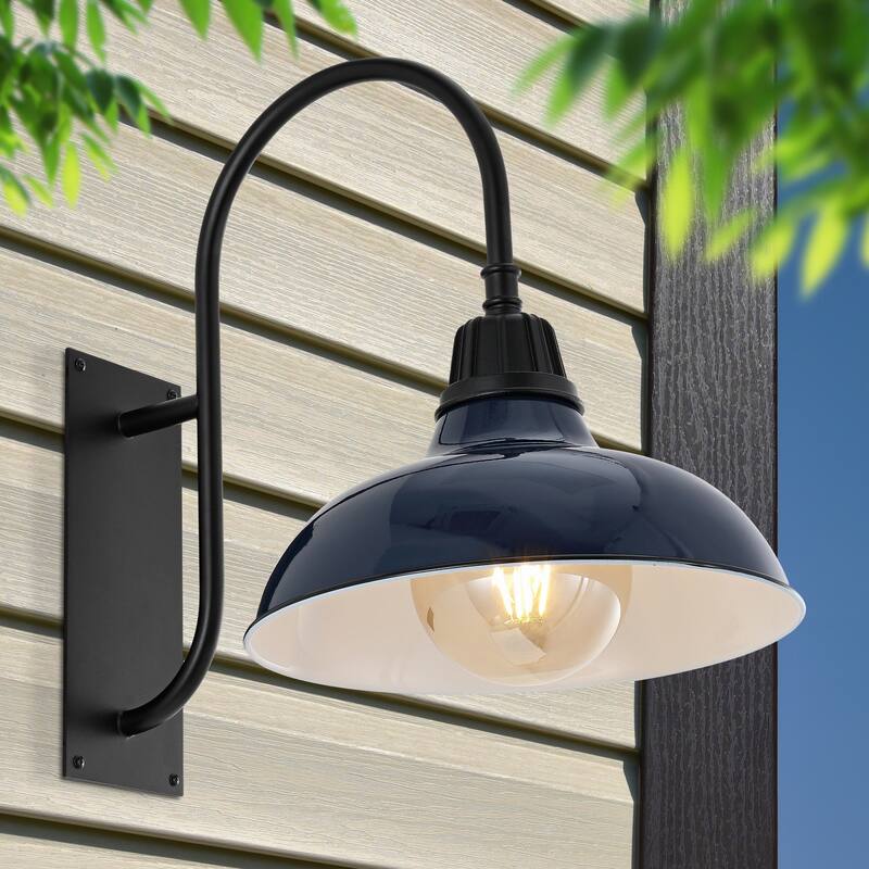 Wallace 12.25" Indoor/Outdoor LED Gooseneck Arm Sconce, By JONATHAN Y