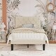 preview thumbnail 55 of 65, VECELO Upholstered Kids Bed Frame with Diamond Tufted Headoard,Twin Size Bed Set of 2