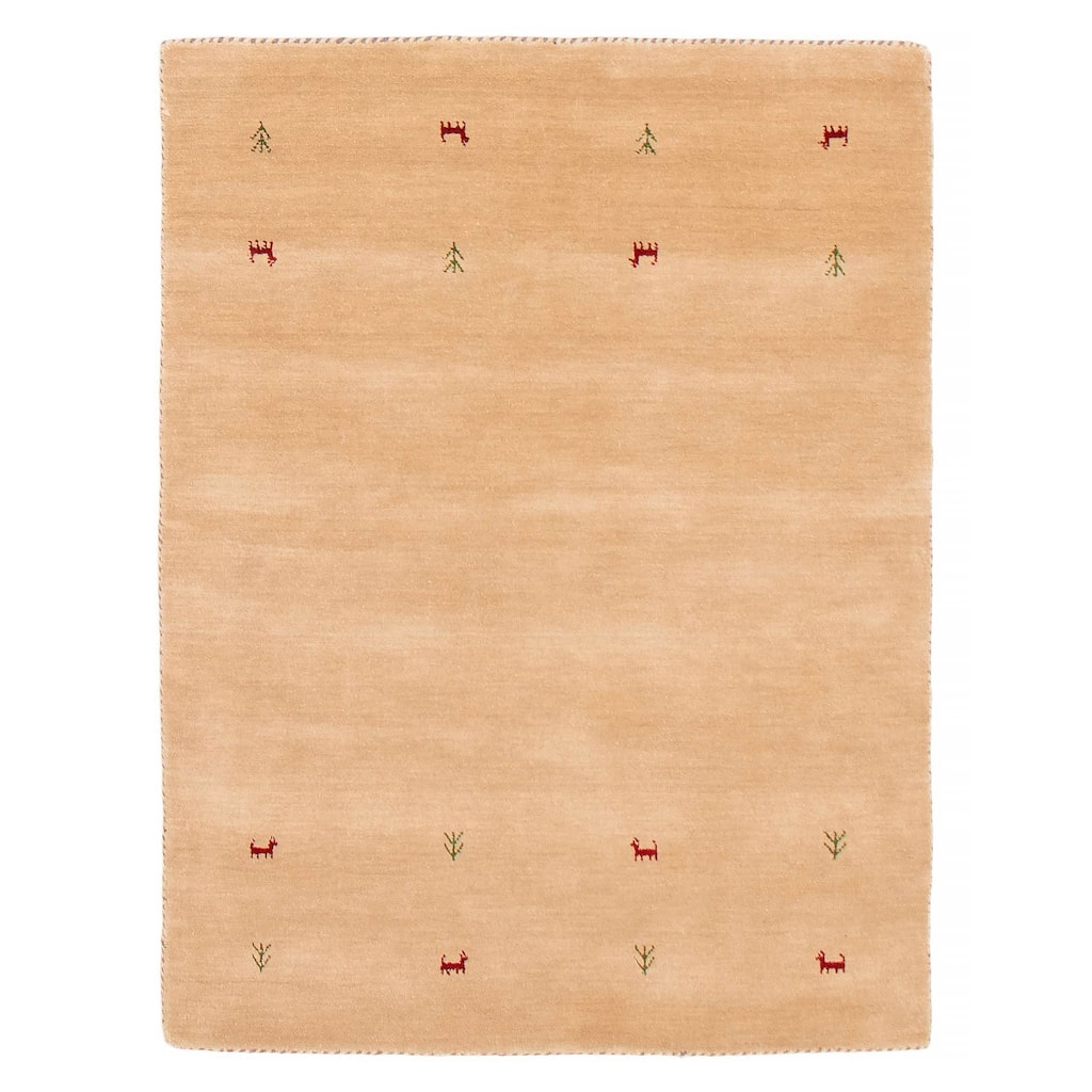 Kashkuli Gabbeh Beige Rug 3'10" x 5'8" - 3'10 x 5'8