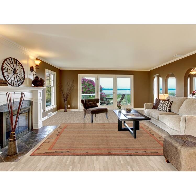 Hand Woven Oriental 100% Jute Carpet Southwestern Modern Brown Kilim Area Rug - 9' 9'' X 8' 8''
