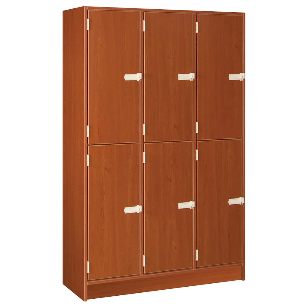 6-Section Storage Locker with Doors - 45" Wide x 18" Deep x 72" High - Rustic Locker Organizer
