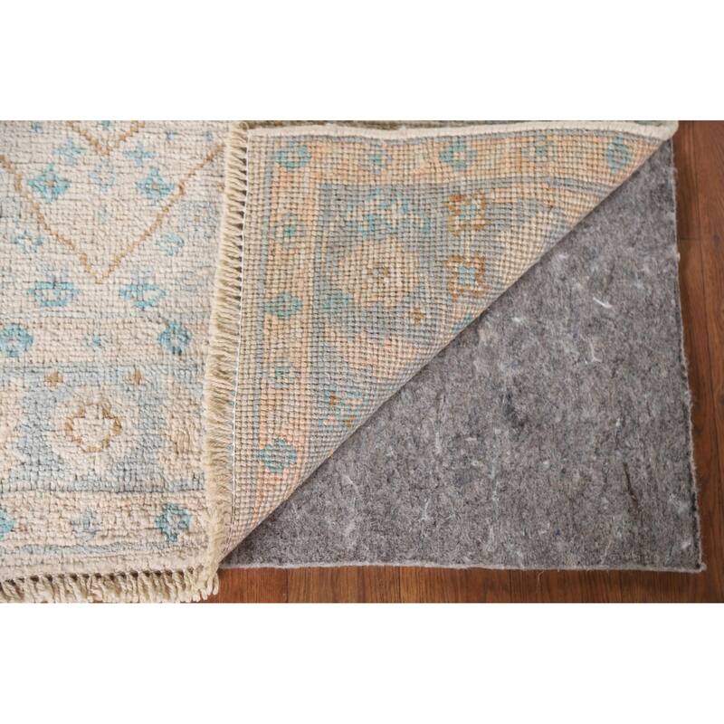 Turkish Oushak Vegetable Dye Accent Rug Handmade Wool Carpet - 2'11"x 3'11"