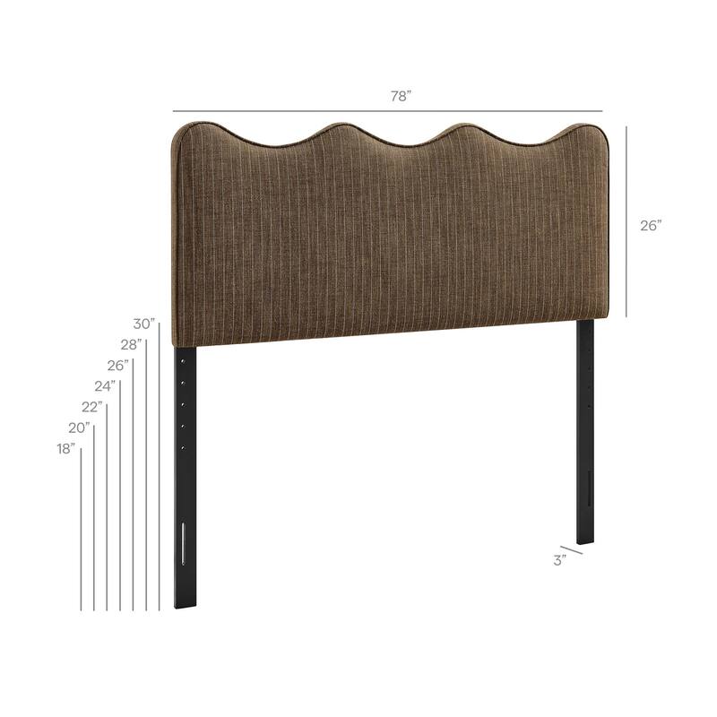 Athena Striped Fabric Upholstered Headboard