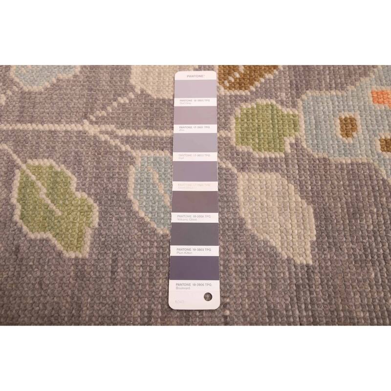 ECARPETGALLERY Hand-knotted Modern Oushak Dark Grey Wool Rug - 9'0 x 11'10