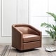 preview thumbnail 40 of 89, WOVENBYRD Classic Barrel Swivel Chair Brown