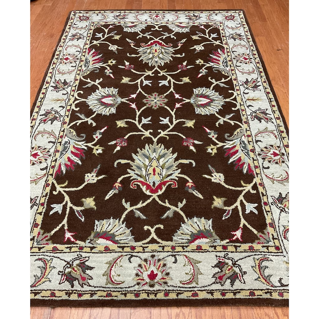 HERAT ORIENTAL Handmade 5'x8' Isfahan Design Wool Rug - 5' x 8'