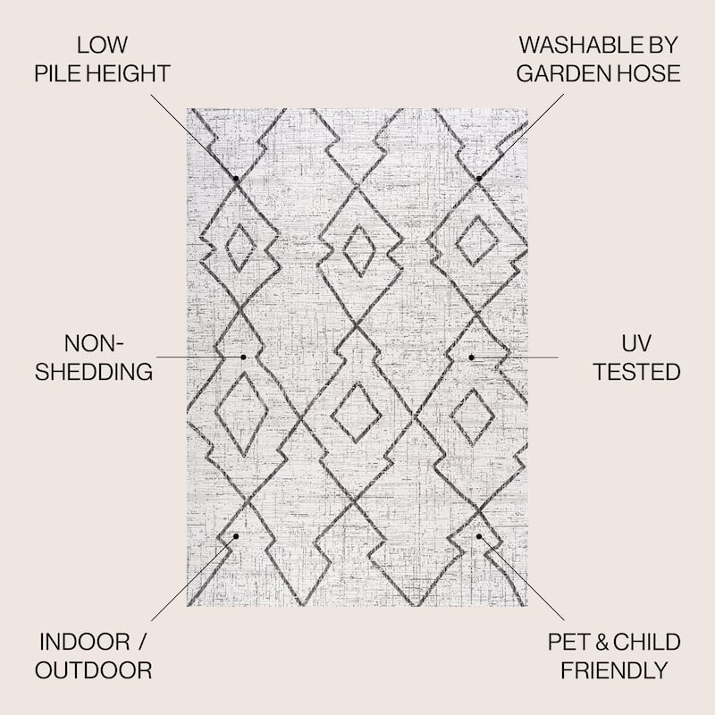 JONATHAN Y Derya Tribal Diamond Trellis Indoor/Outdoor Area Rug