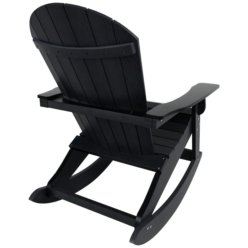 Polytrends Vineyard HIPS Outdoor Eco-Friendly All Weather Seashell Rocking Adirondack Chair