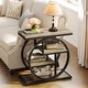 preview thumbnail 4 of 46, Industrial 4-tier Wood Narrow Side End Table with Storage Shelves