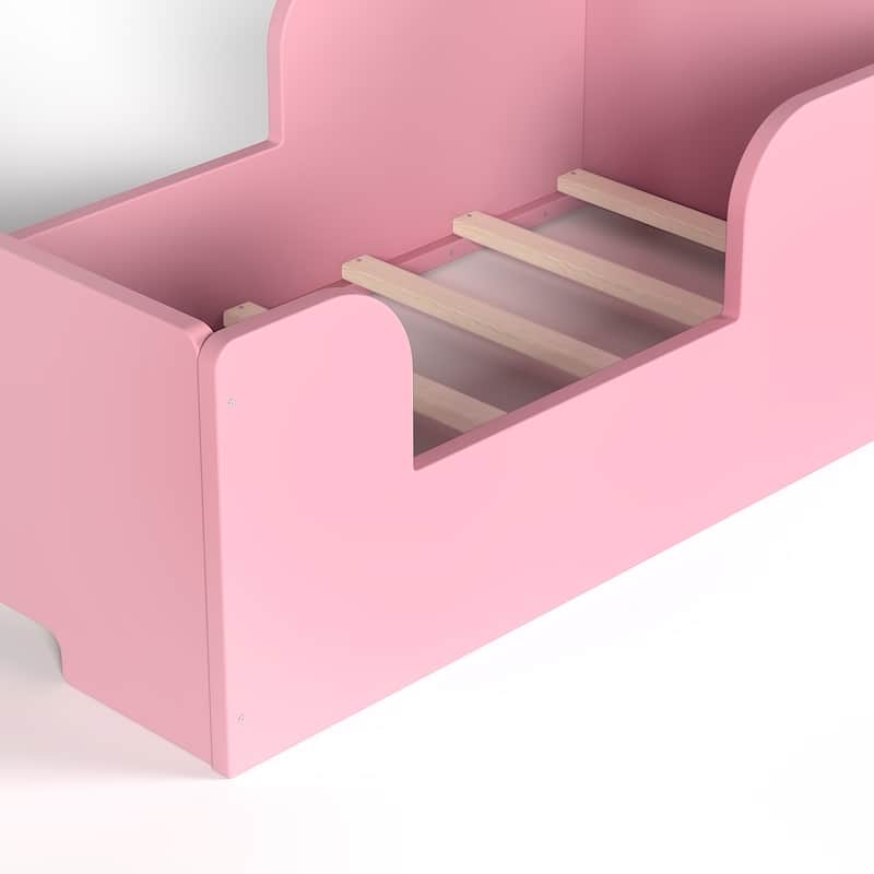 Toddler Floor Bed Frame - Bear Shape Cot Bed for Boys & Girls Ages 3-6