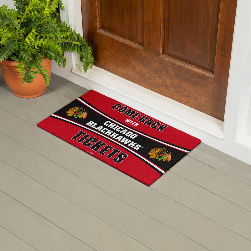 Carolina Hurricanes 28 in. x 16 in. PVC "Come Back With Tickets" Trapper Door Mat