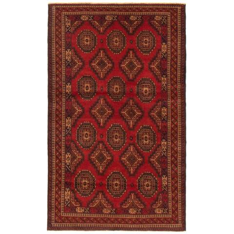 ECARPETGALLERY Hand-knotted Teimani Dark Red Wool Rug - 3'11 x 6'9