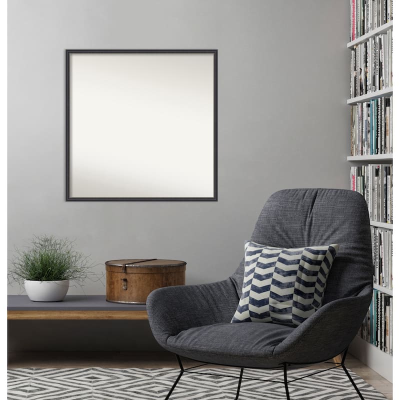 Stylish Black Narrow Non-Beveled Wood Framed Wall Mirror - Stylish Black Narrow