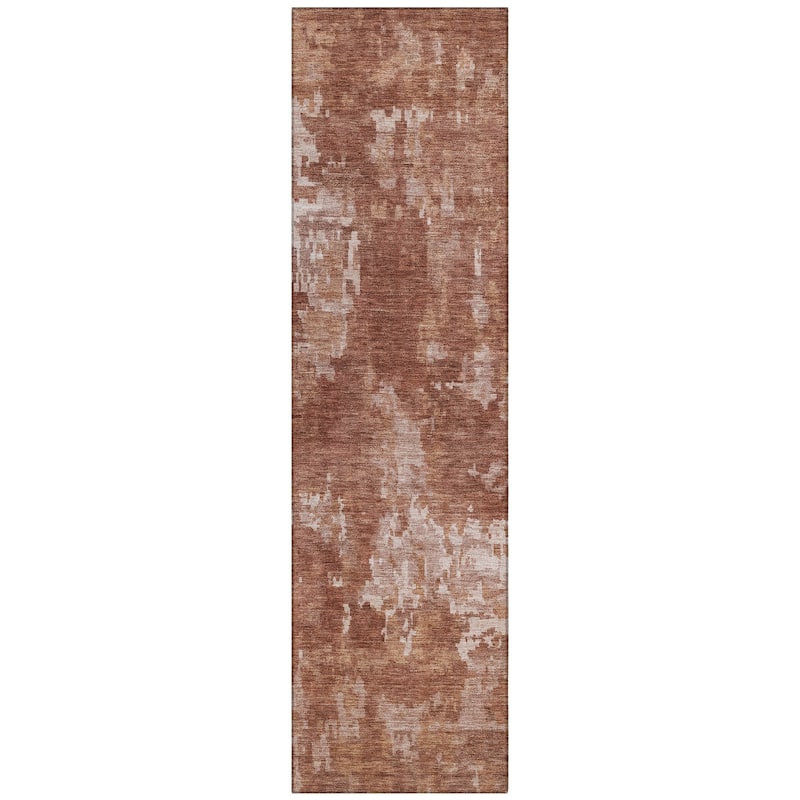 Machine Washable Indoor/ Outdoor Ombre Abstract Chantille Rug