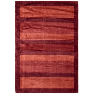 ECARPETGALLERY Hand Loomed Gabbeh Luribaft Dark Red Rug - 4'7 x 6'4 ...