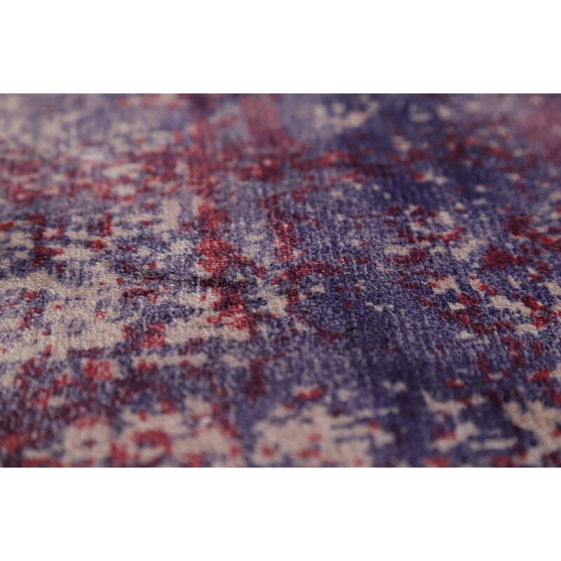 Contemporary Abstract Round Area Rug Handmade Beige Wool Carpet - 6'6" x 6'6"