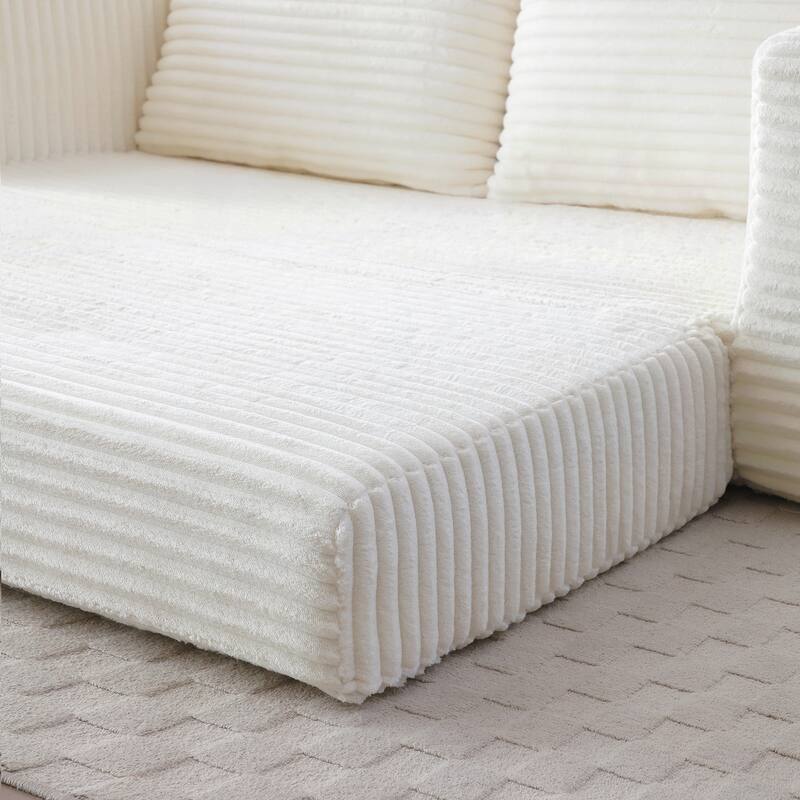 Foam Cloud Loveseat Sofa, 2 in 1 Convertible Folding Couch Bed - Beige