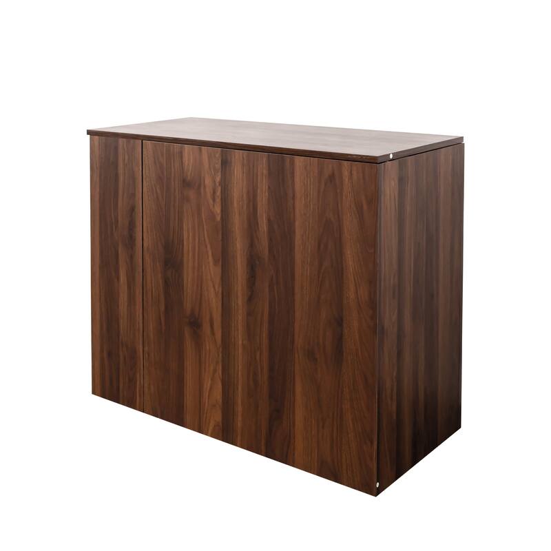 Roomfitters Computer Desk with Drawers and Extendable Table, Modern Folding Study Writing Desk Workstation, Walnut