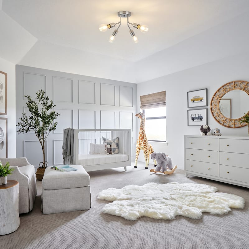 Modern 4-Light Semi Flush Mount Ceiling Light for Dining Room Bedroom Hallway Entryway