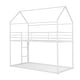 preview thumbnail 14 of 18, Twin over Twin Metal Bunk Bed with Guardrails & Ladder - House Design