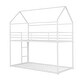 preview thumbnail 4 of 8, White Twin over Twin Metal Bunk House Beds Frame Built-in Ladder for Kids, Boys and Girls