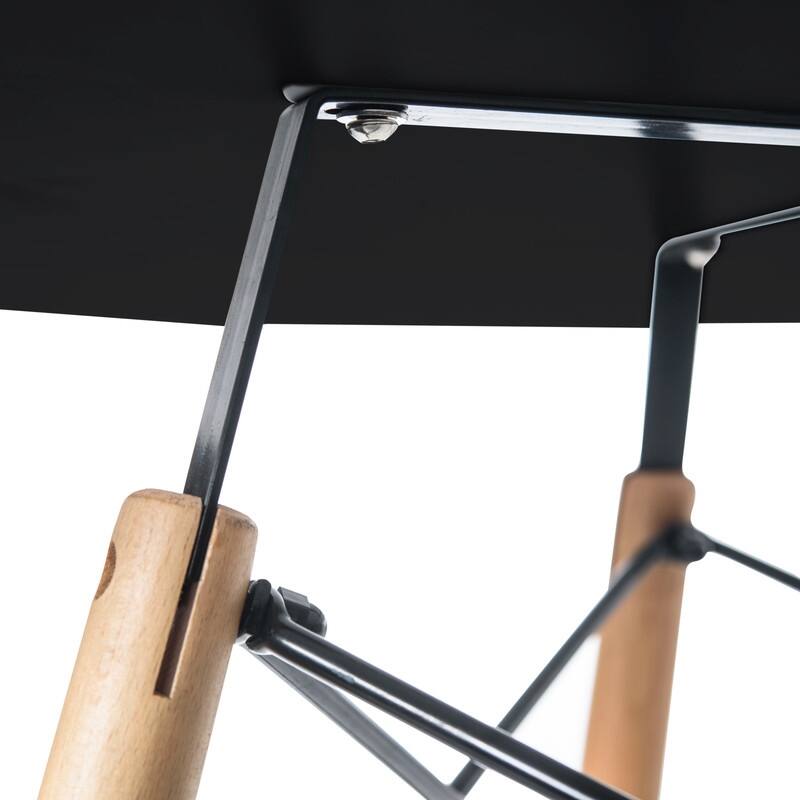 Leisuremod 5-Piece Dining Set with 1 Modern Solid Wood Top Round Dining Table and 4 Velvet/Leather Upholstered Chairs