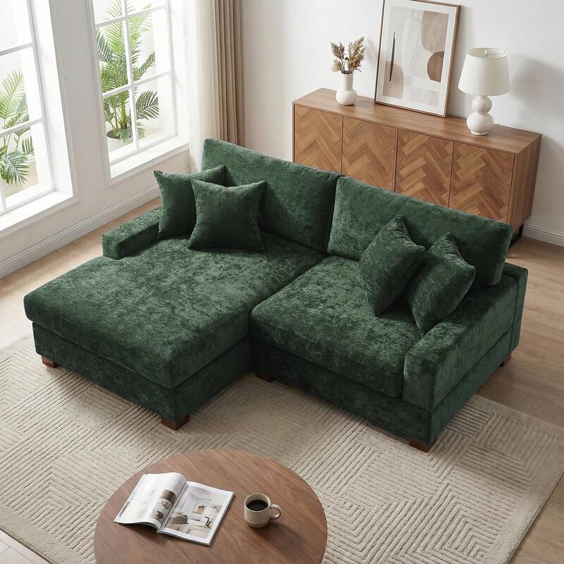 Oversized Modern Chenille Modular Sectional Sofa with Chaise
