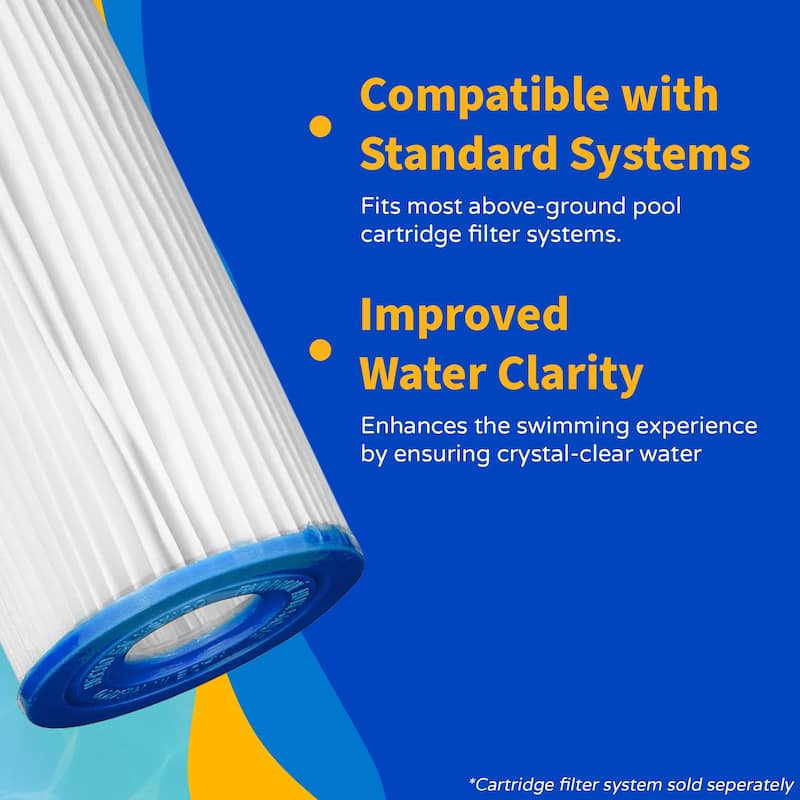 Blue Wave Type C 4.13-in x 8-in Replacement Pool Filter Cartridge - 4 Pack