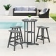 preview thumbnail 1 of 4, Laguna Hdpe All Weather Outdoor Patio Bistro Counter Set (4-Piece Set) Gray