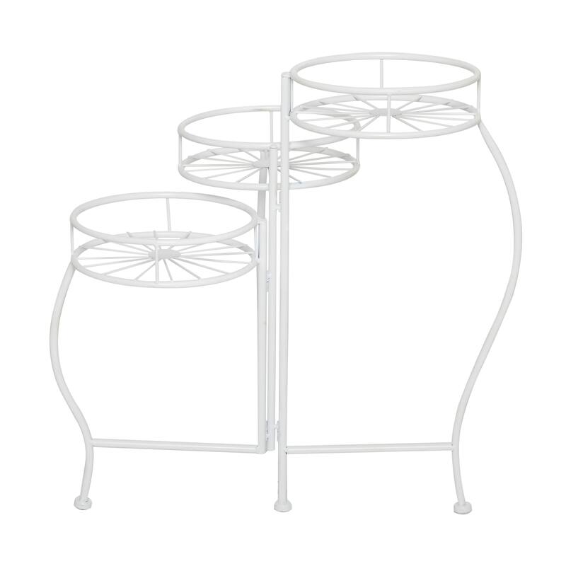 3 Round Shelves Metal Modern Plantstand 22 x 18 x 19 - 18 x 19 x 22