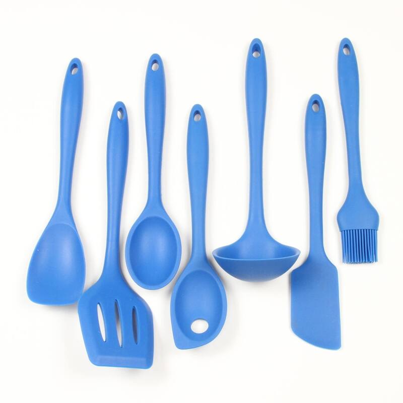 Chef Craft 7 Piece Premium Silicone Kitchen Tool and Utensil Set - Blue