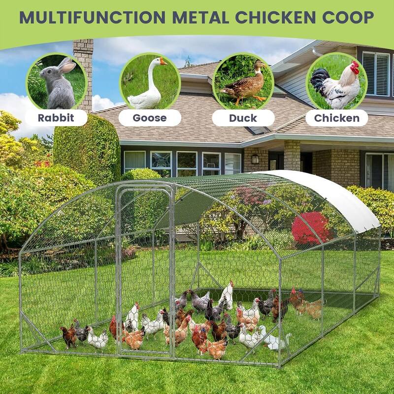 Upgrade Metal Chicken Coop Run, Waterproof and Anti-Uv