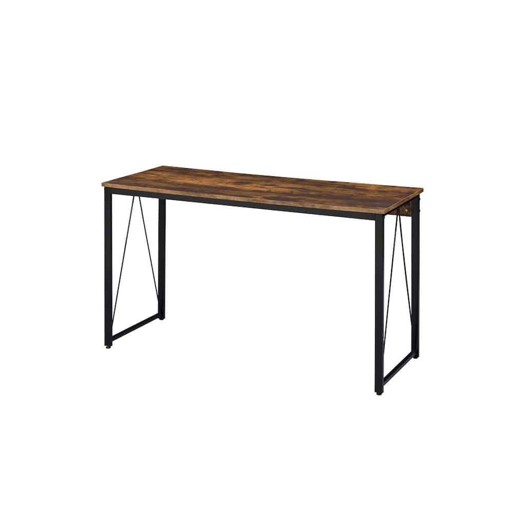 Retro Writing Desk Weathered Oak Black Finish Small Space Desk Home Office Desk