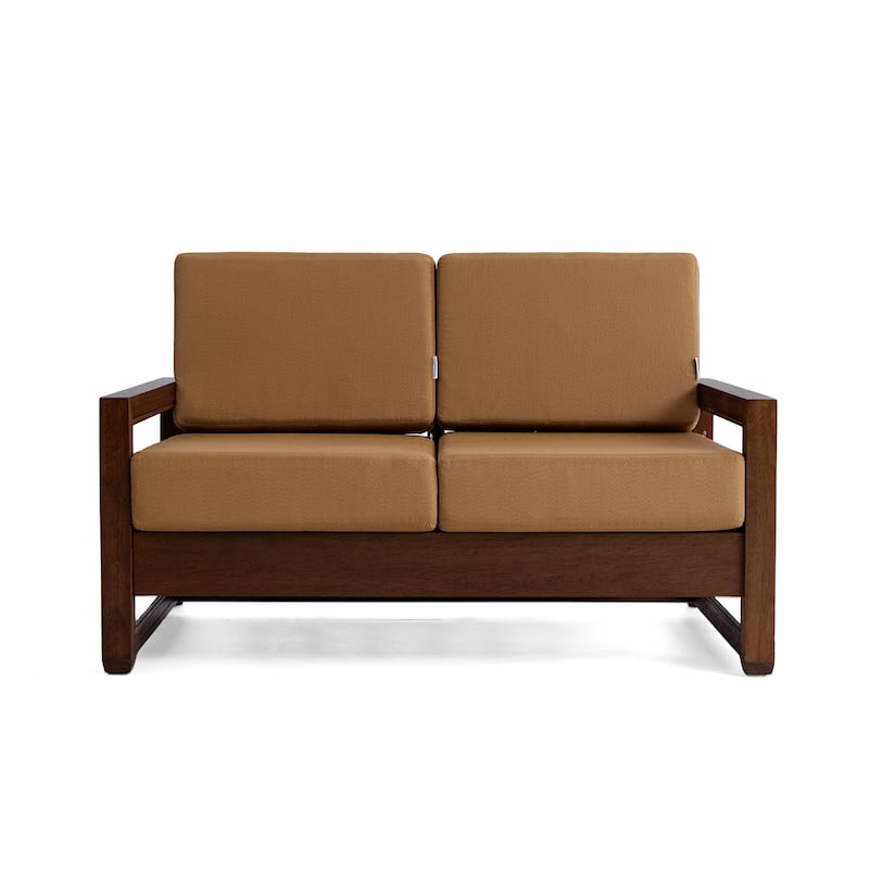 Patio Teak Wood Outdoor Loveseat with Cushion