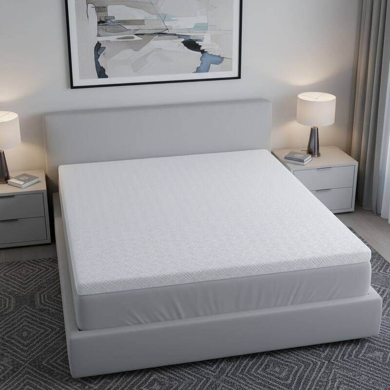 4" White Memory Foam King Mattress Topper - 76.00 in. x 80.00 in.  x 3.90 in.