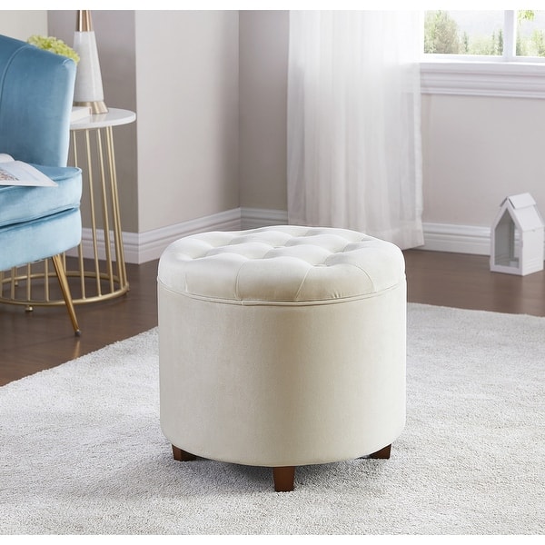 Donovan Tufted Round Storage Ottoman - On Sale - Bed Bath & Beyond -  31797107