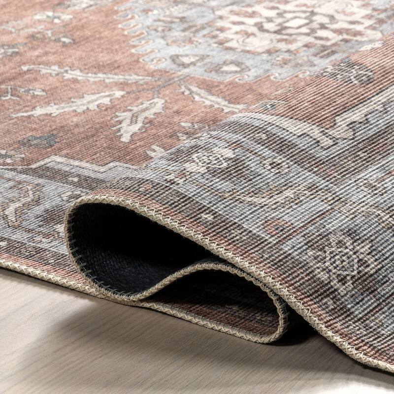 Nuloom Green Haven Collection Daleyza Recycled Cotton Machine Washable Area Rug