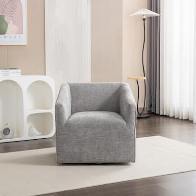 Nice Modern Upholstered Barrel Armchair 360° Swivel