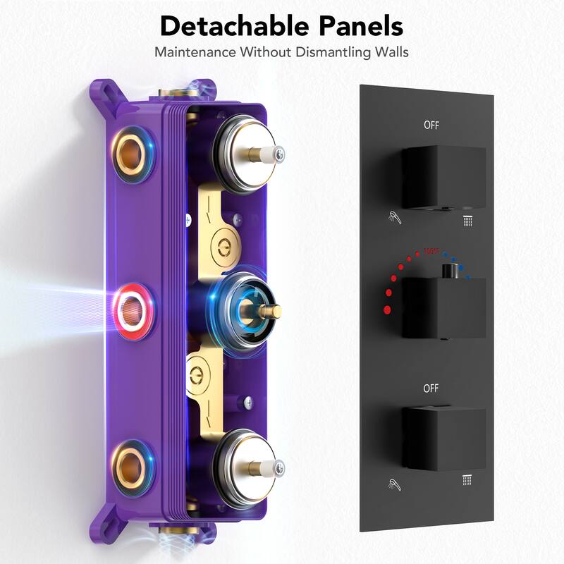 EVERSTEIN Dual Shower System 12" Rain Shower Head with High Pressure Handheld Sprays