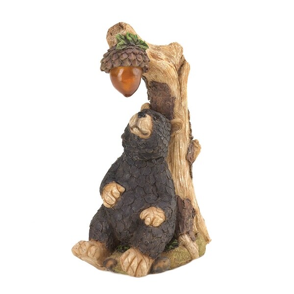 Indoor Black Bear Solar Statue