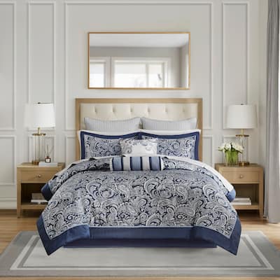 Madison Park Whitman 12 Piece Comforter Set with Cotton Bed Sheets