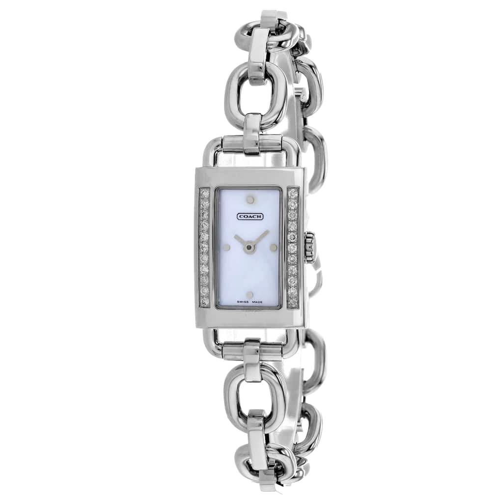 Coach Women's Mother of Pearl Silver Quartz White MOP Dial Watch - 14500465 - White MOP - 6 (36)