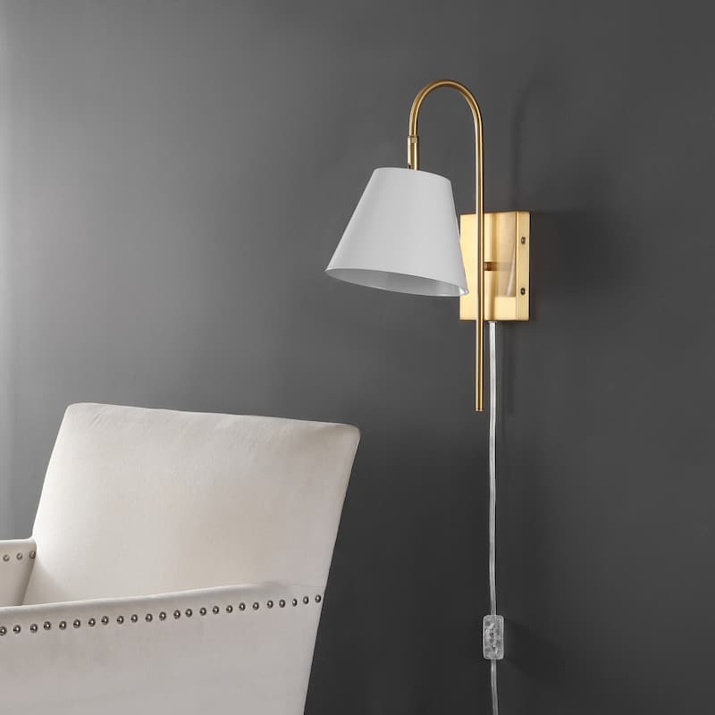 SAFAVIEH Lighting Soghra 11-inch Wall Sconce (LED Bulbs Included) - 7.6 In. W x 10.5 In. D x 18 In. H - 8Wx11Dx18H