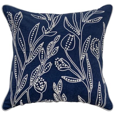 Rizzy Home Botanical Embroidered Throw Pillow