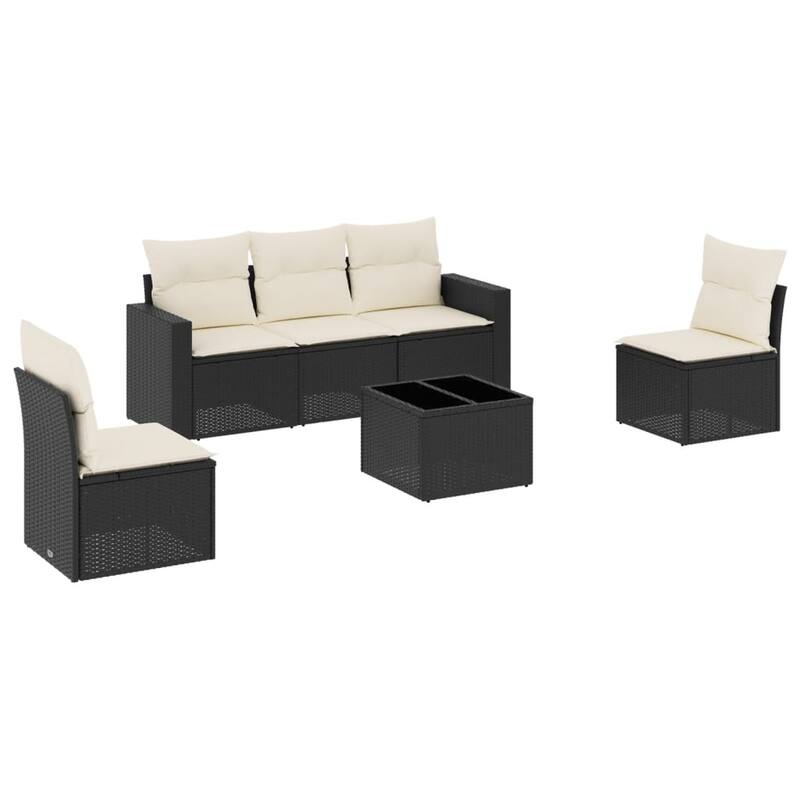 vidaXL Garden Sofa Set PE rattan Large Adjustable Feet