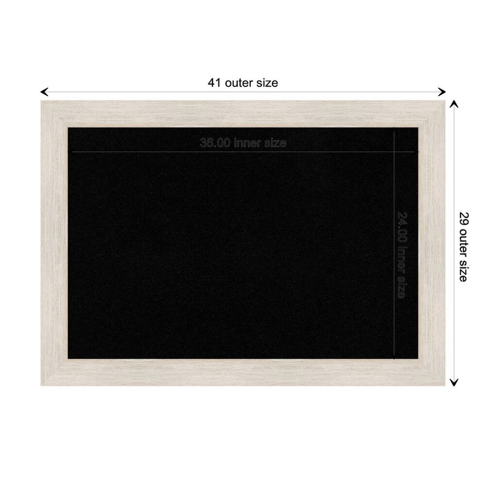 Hardwood White Wash Wood Framed Black Corkboard Bulletin Board