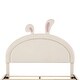 preview thumbnail 9 of 16, Upholstered Rabbit-Shape Bed with 2 Storage Stools,Velvet Platform Bed